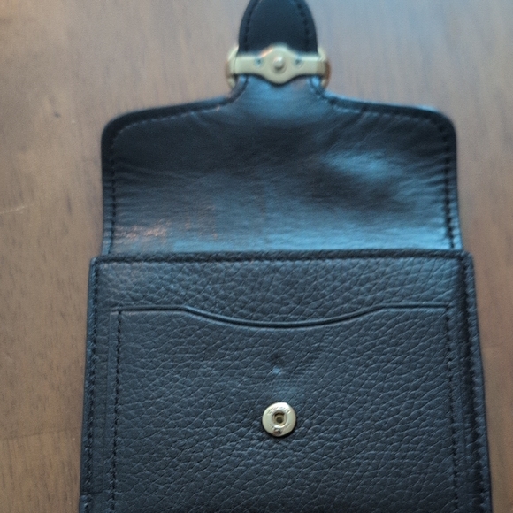 Coach Black Leather Wallet with Gold Emblem - Picture 4 of 4
